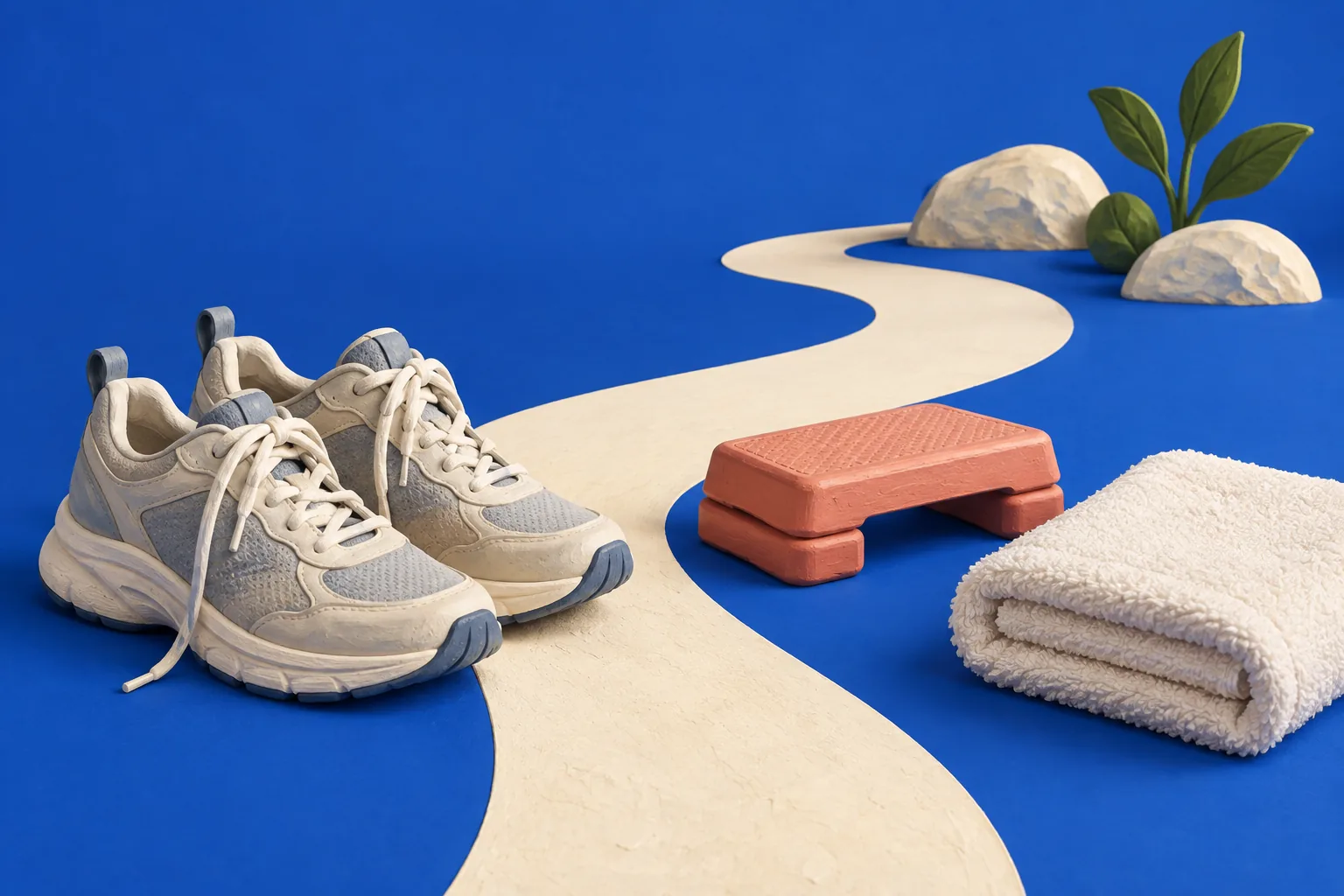 Zapatillas de caminar al comienzo de un trayecto gradual