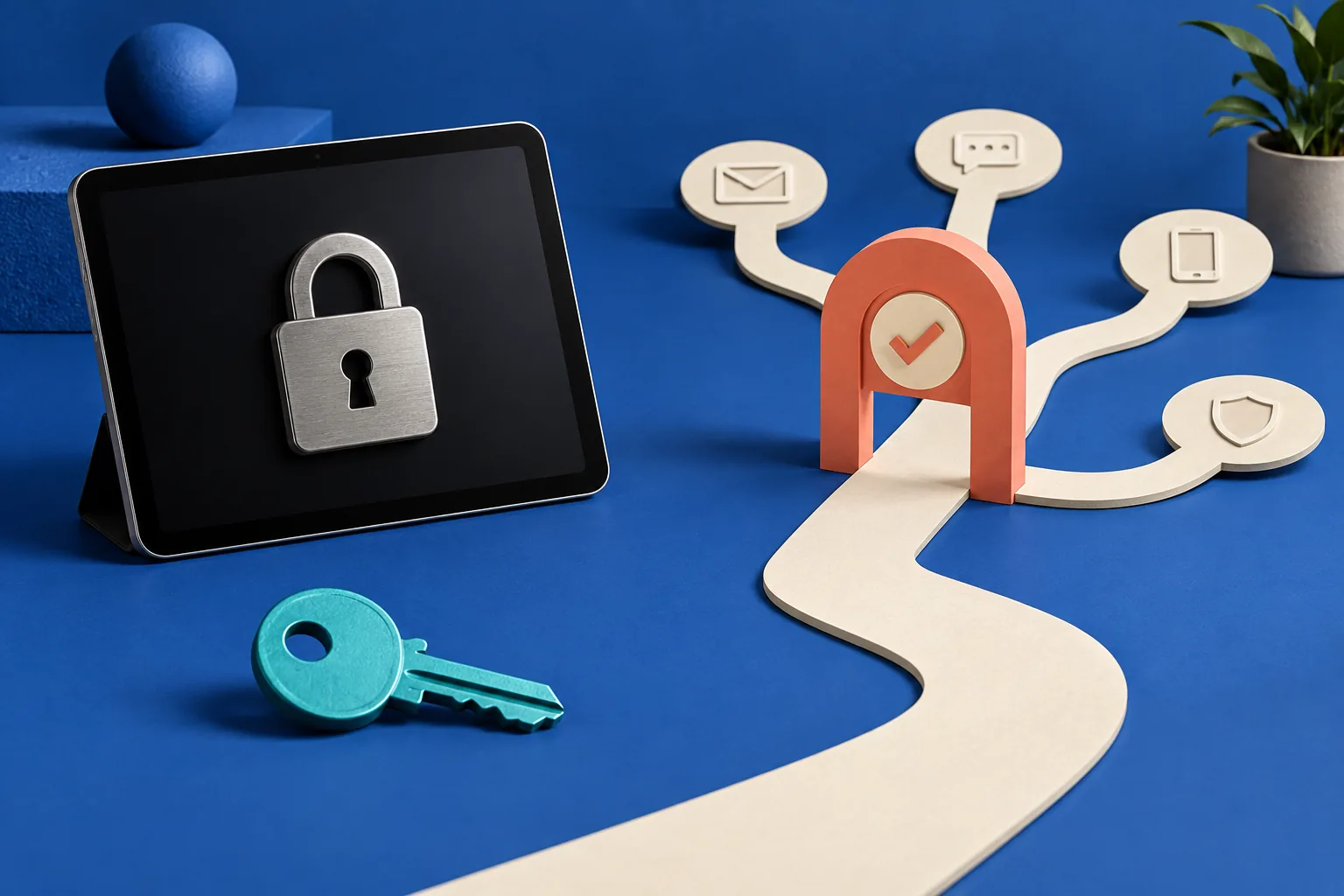 Llave de recuperación y dispositivo digital ante una puerta
